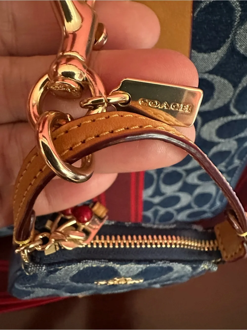 Coach blue signature denim Smith tote bag